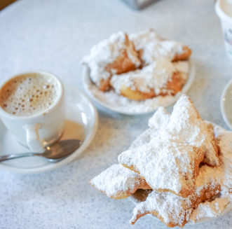 Beignets and coffee in New Orleans